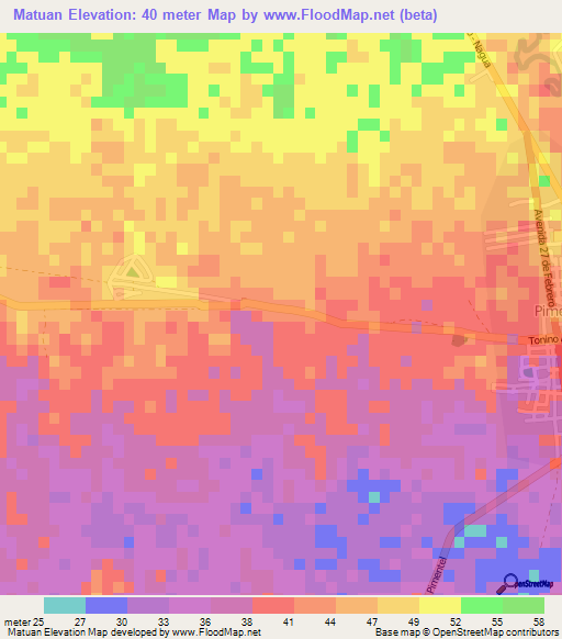 Matuan,Dominican Republic Elevation Map