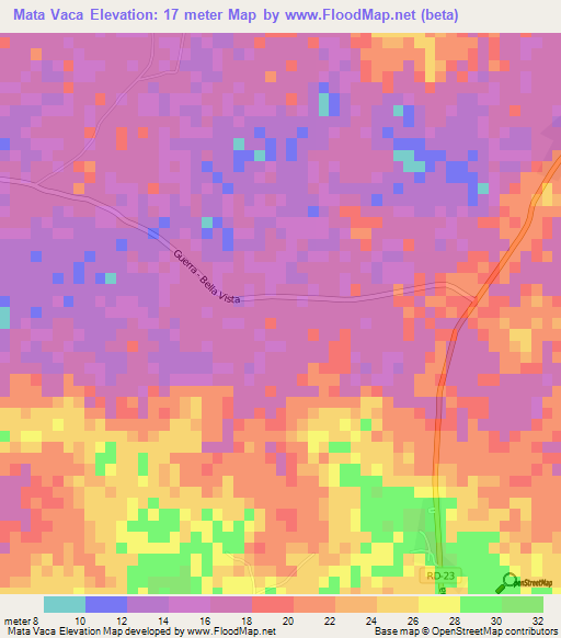 Mata Vaca,Dominican Republic Elevation Map