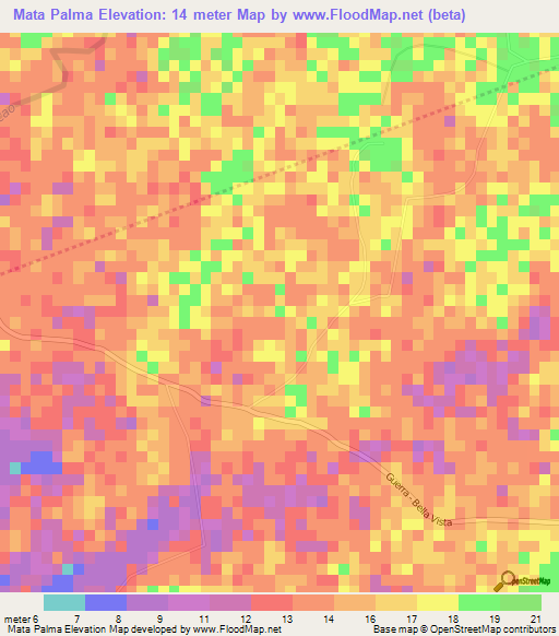 Mata Palma,Dominican Republic Elevation Map