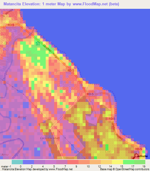 Matancita,Dominican Republic Elevation Map