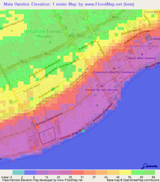 Mata Hambre,Dominican Republic Elevation Map