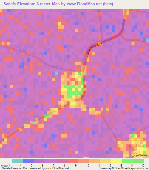 Sanafa,Egypt Elevation Map