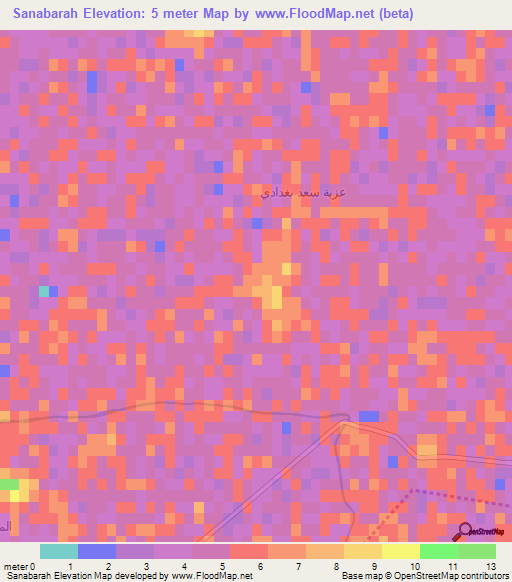 Sanabarah,Egypt Elevation Map