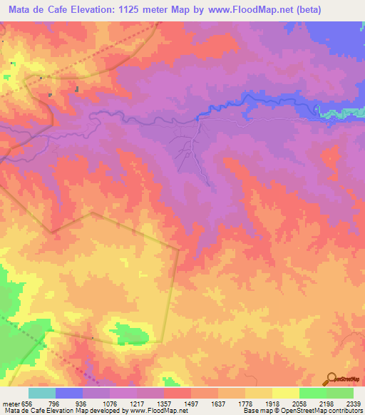 Mata de Cafe,Dominican Republic Elevation Map