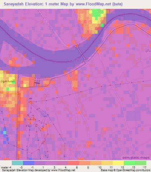 Sanayadah,Egypt Elevation Map