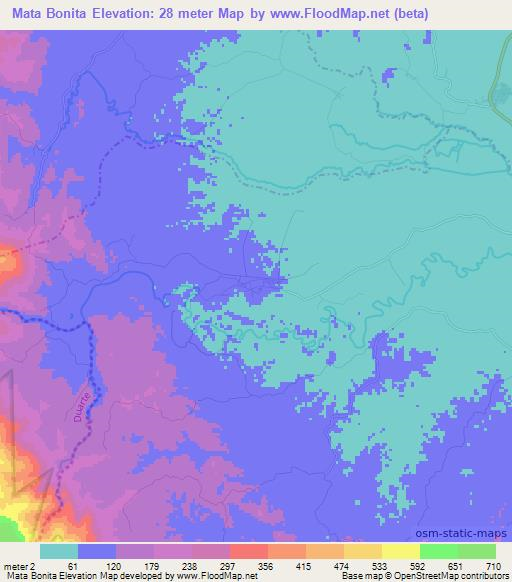 Mata Bonita,Dominican Republic Elevation Map