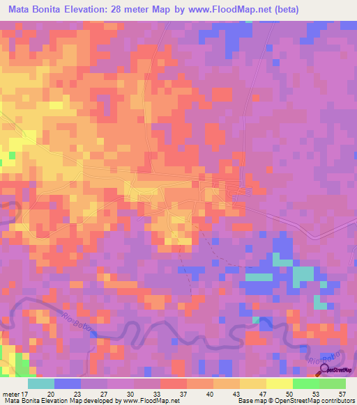 Mata Bonita,Dominican Republic Elevation Map