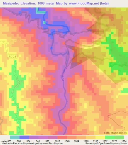 Masipedro,Dominican Republic Elevation Map