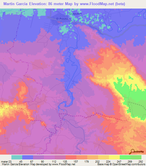 Martin Garcia,Dominican Republic Elevation Map