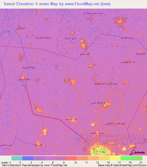 Samul,Egypt Elevation Map