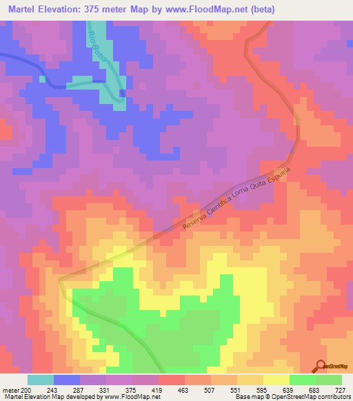 Martel,Dominican Republic Elevation Map