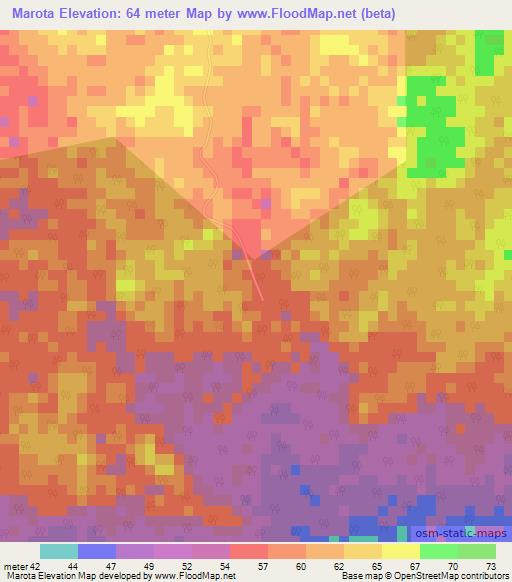 Marota,Dominican Republic Elevation Map