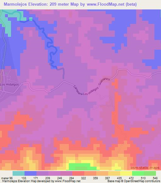 Marmolejos,Dominican Republic Elevation Map