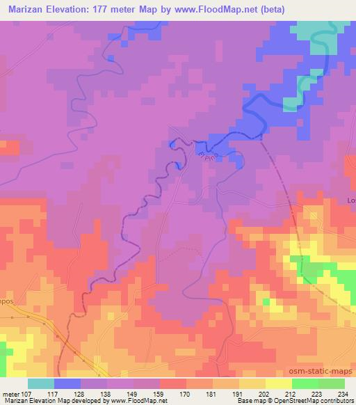 Marizan,Dominican Republic Elevation Map