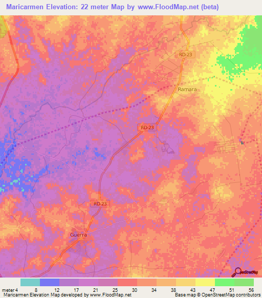 Maricarmen,Dominican Republic Elevation Map