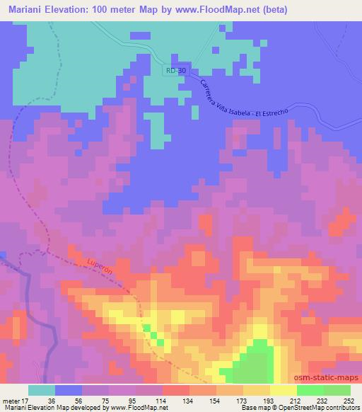 Mariani,Dominican Republic Elevation Map