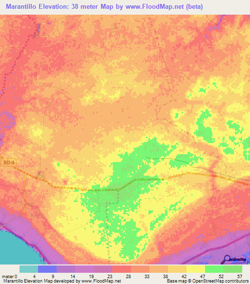 Marantillo,Dominican Republic Elevation Map