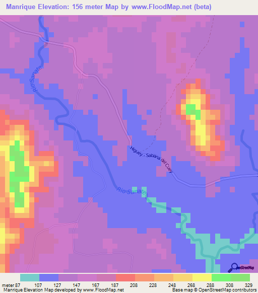 Manrique,Dominican Republic Elevation Map