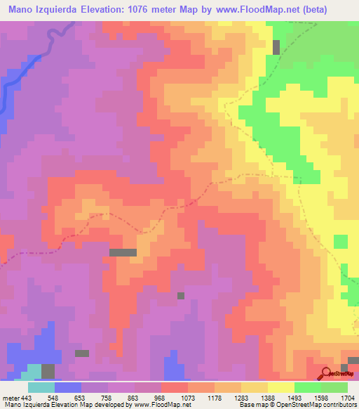 Mano Izquierda,Dominican Republic Elevation Map