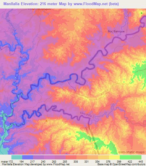 Manllalla,Dominican Republic Elevation Map