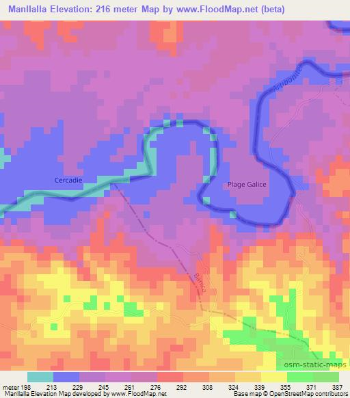 Manllalla,Dominican Republic Elevation Map