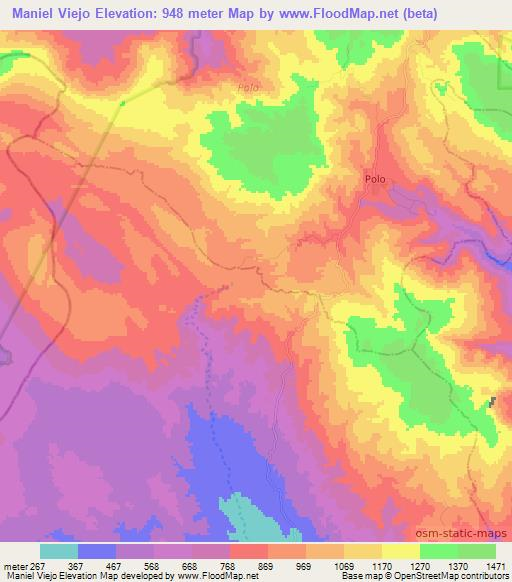 Maniel Viejo,Dominican Republic Elevation Map