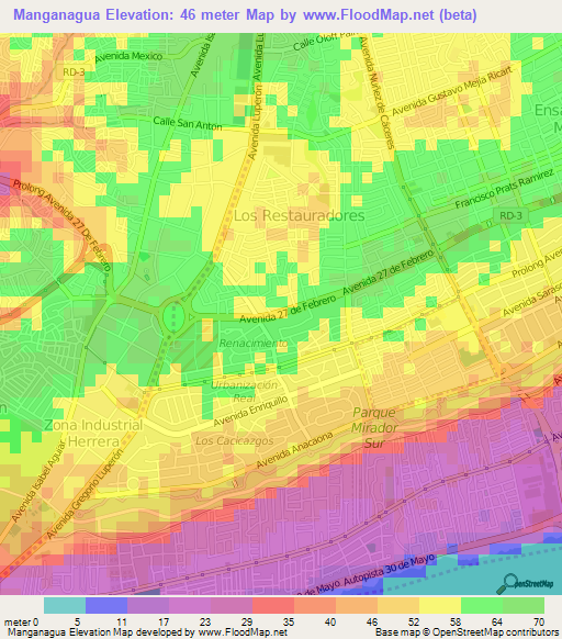 Manganagua,Dominican Republic Elevation Map