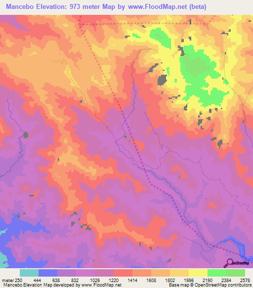 Mancebo,Dominican Republic Elevation Map