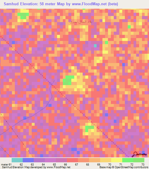 Samhud,Egypt Elevation Map