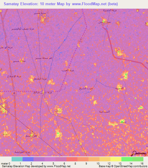 Samatay,Egypt Elevation Map