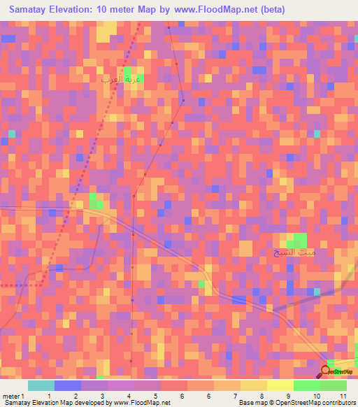 Samatay,Egypt Elevation Map