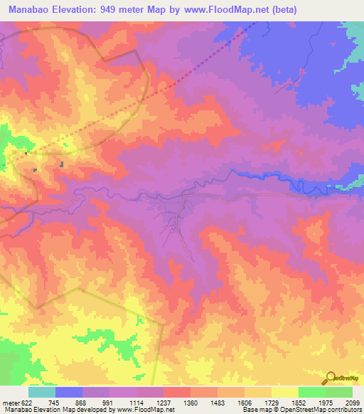 Manabao,Dominican Republic Elevation Map