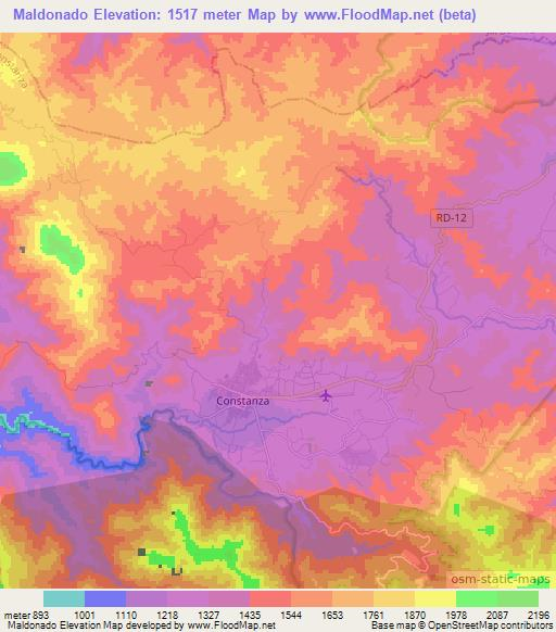 Maldonado,Dominican Republic Elevation Map