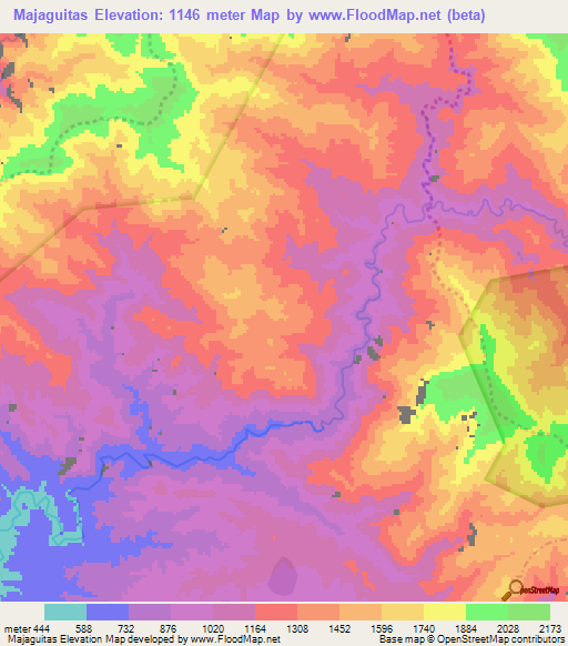 Majaguitas,Dominican Republic Elevation Map