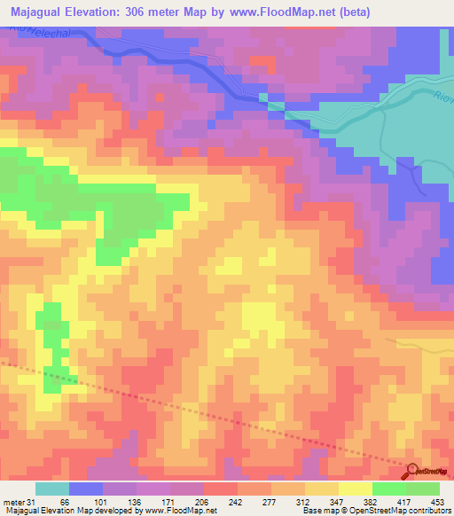 Majagual,Dominican Republic Elevation Map