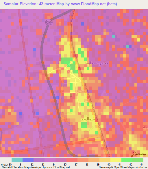 Samalut,Egypt Elevation Map