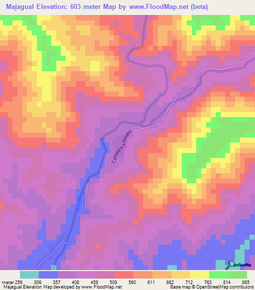 Majagual,Dominican Republic Elevation Map