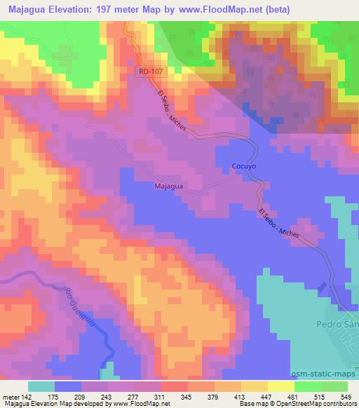 Majagua,Dominican Republic Elevation Map