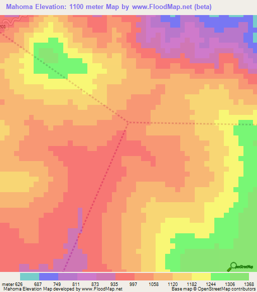 Mahoma,Dominican Republic Elevation Map