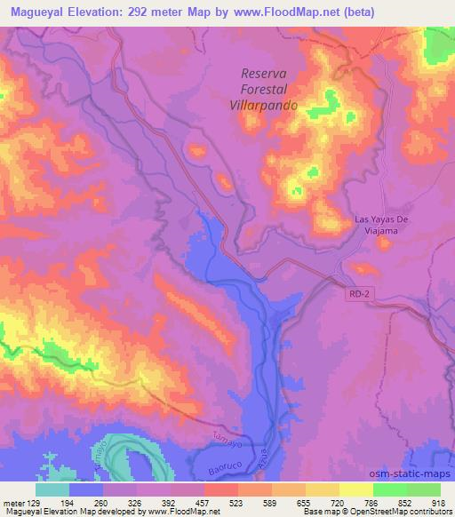 Magueyal,Dominican Republic Elevation Map