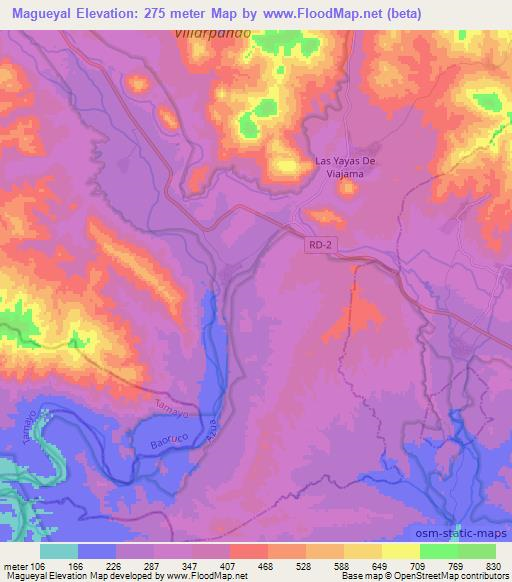 Magueyal,Dominican Republic Elevation Map