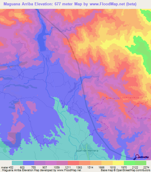 Maguana Arriba,Dominican Republic Elevation Map