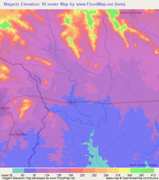 Magarin,Dominican Republic Elevation Map