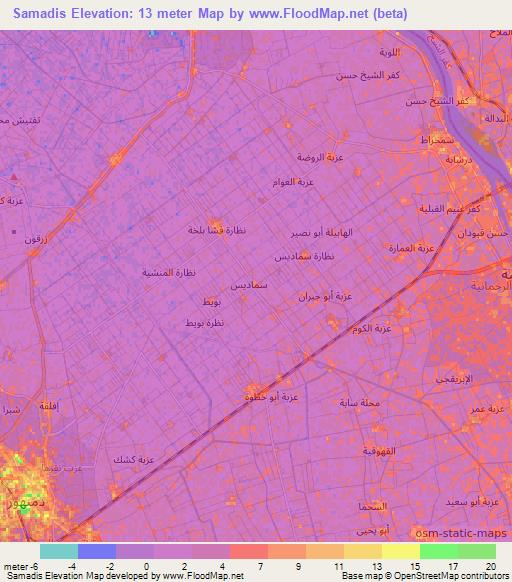 Samadis,Egypt Elevation Map