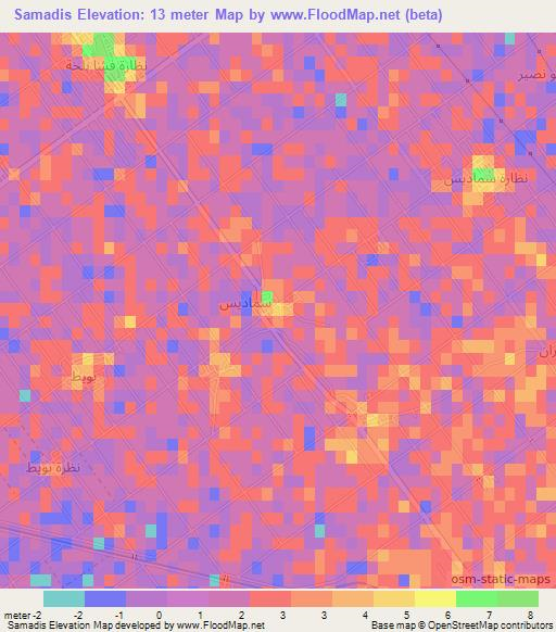 Samadis,Egypt Elevation Map