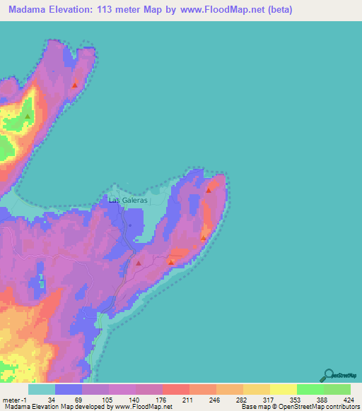 Madama,Dominican Republic Elevation Map