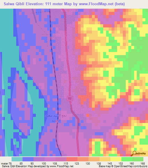 Salwa Qibli,Egypt Elevation Map