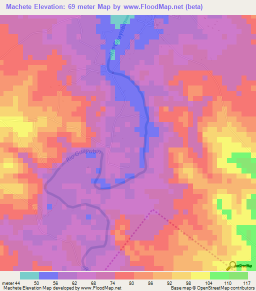 Machete,Dominican Republic Elevation Map