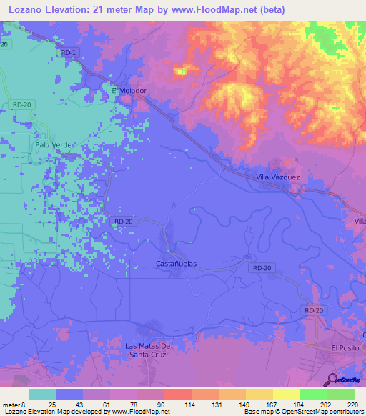 Lozano,Dominican Republic Elevation Map