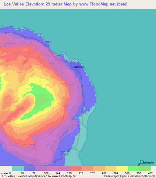 Los Valles,Dominican Republic Elevation Map